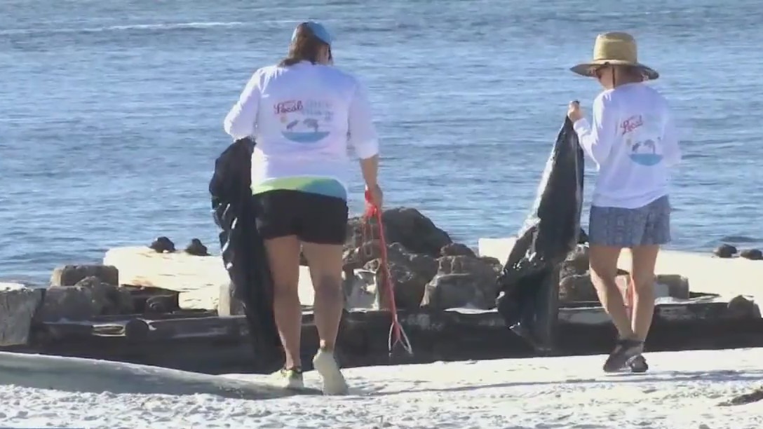 Volunteers work to collect 100,000 pounds of litter